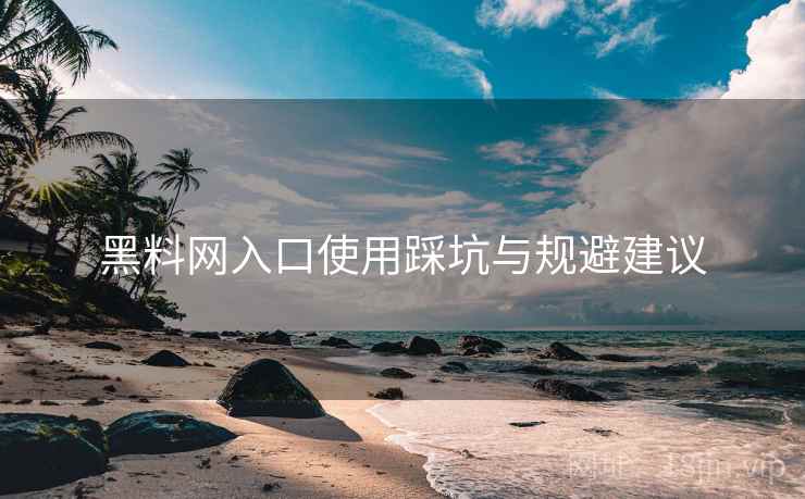 黑料网入口使用踩坑与规避建议